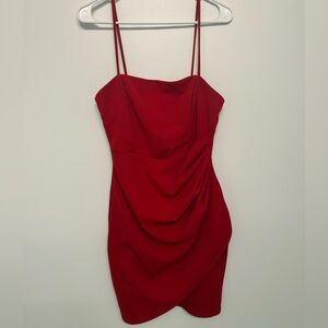 Windsor Red Draped Homecoming Dress